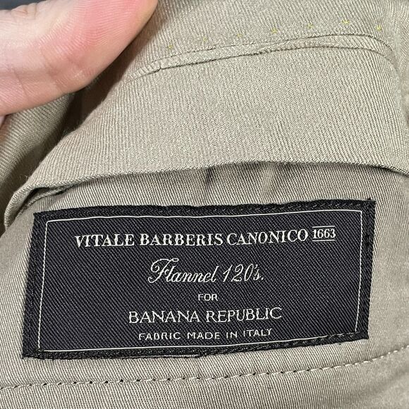 Banana Republic Pants Mens 34x32 (Fits 36x30) Blue Tapered Fit VBC Wool Flannel - Picture 5 of 13